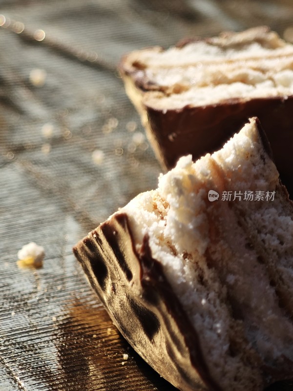 巧克力夹心饼干的特写展示