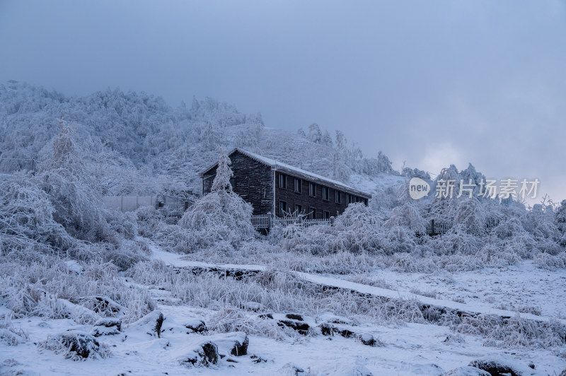 浙西天池雪景风光