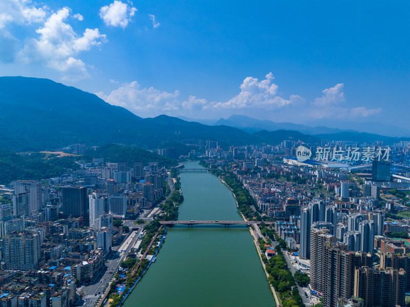 福建三明城市建设航拍图