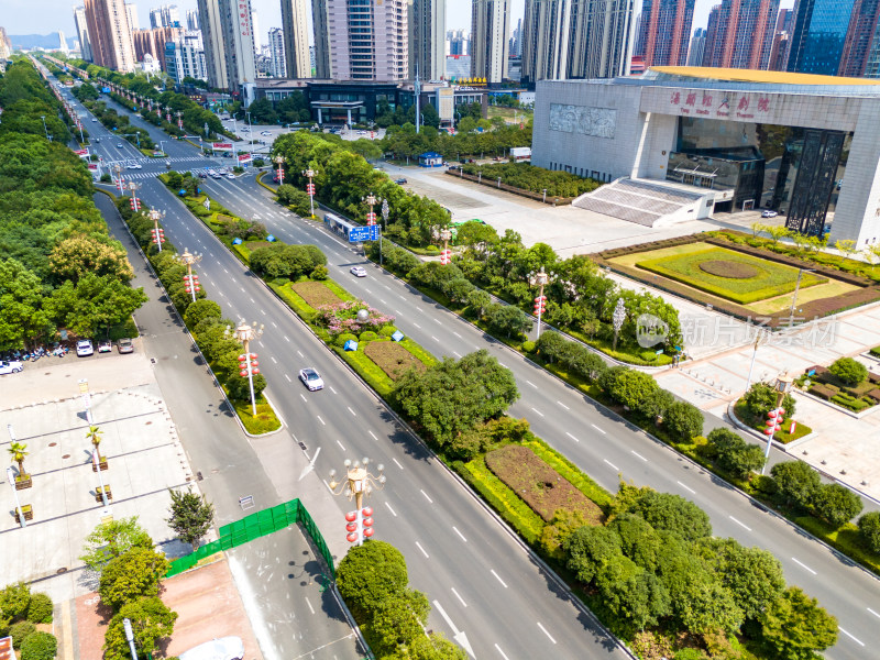 抚州城市风光建筑交通航拍图