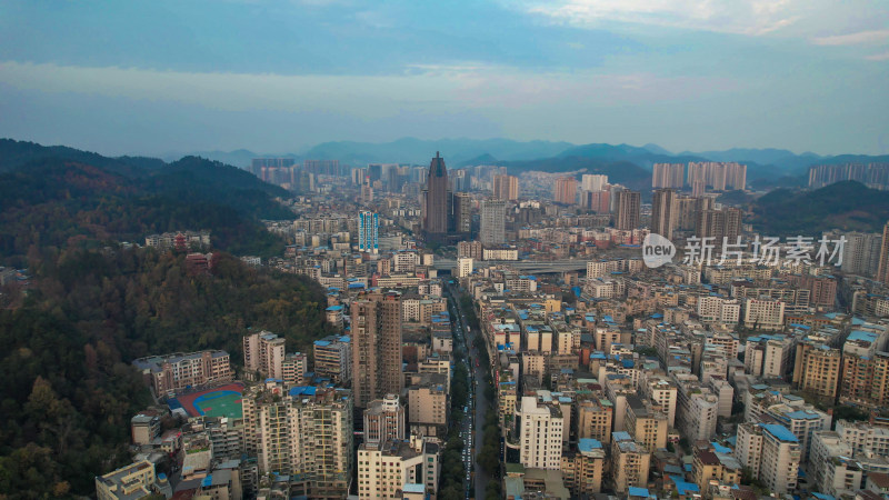 贵州遵义城市风光汇川区航拍图