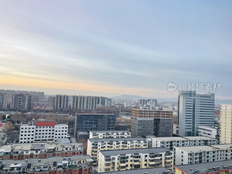 日出朝霞城市建筑风光风景天空