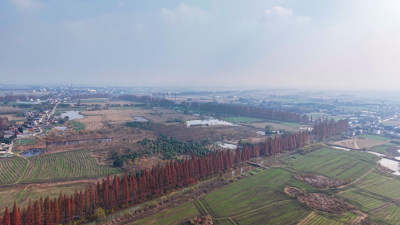 山村田园风光航拍全景