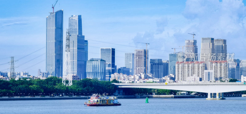 广州市华南大桥和珠江江景