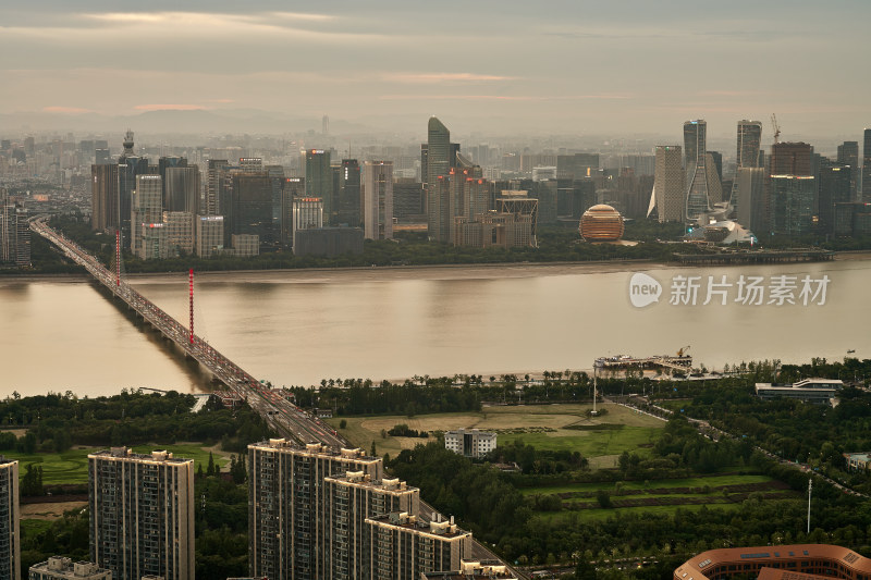 浙江杭州滨江城市风光