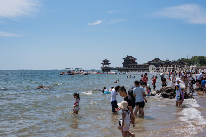 河北山海关老龙头明长城自然建筑景点景观