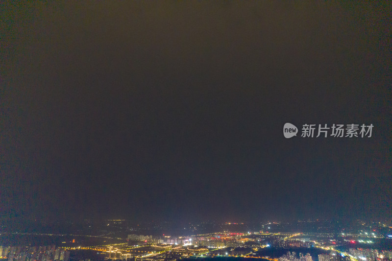 安徽蚌埠城市大景夜景灯光航拍图