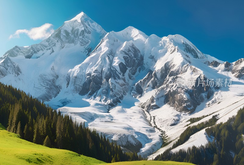 雪山高原草原森林风景