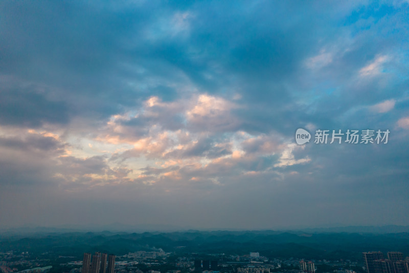 广西钦州城市大景航拍摄影图