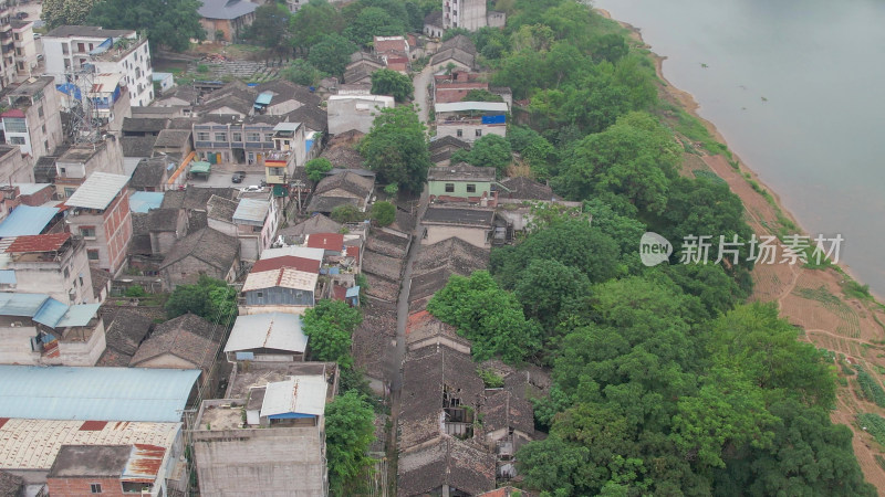 城市破旧老城区房屋建筑航拍