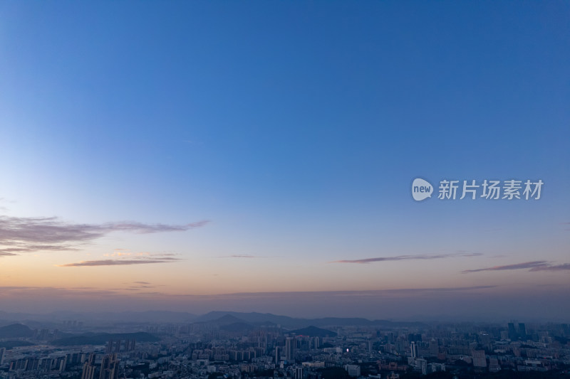 广东江门城市夕阳晚霞航拍摄影图