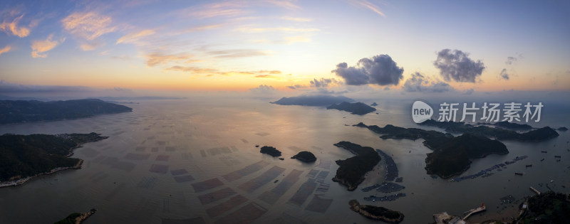 霞浦三沙花竹村海上滩涂日出朝霞自然风光