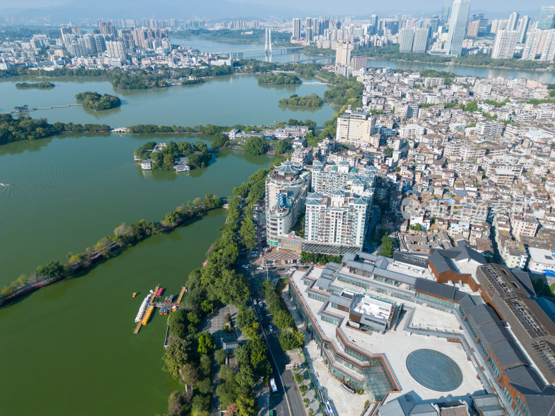 航拍广东惠州城市建设