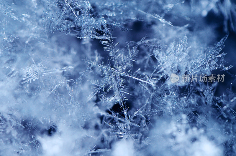 雪花结晶微距特写素材