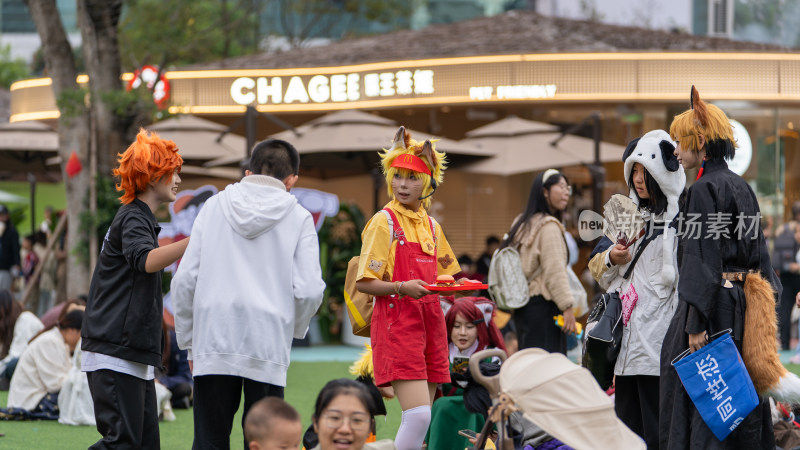 云南昆明南屏步行街的cosplay动漫角色扮演