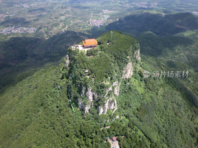 航拍山东省枣庄市山亭区抱犊崮景区