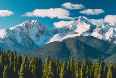 雪山高原草原森林风景