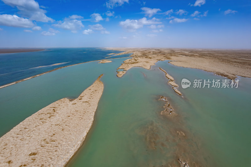 青海西台吉乃尔湖双色湖高空航拍