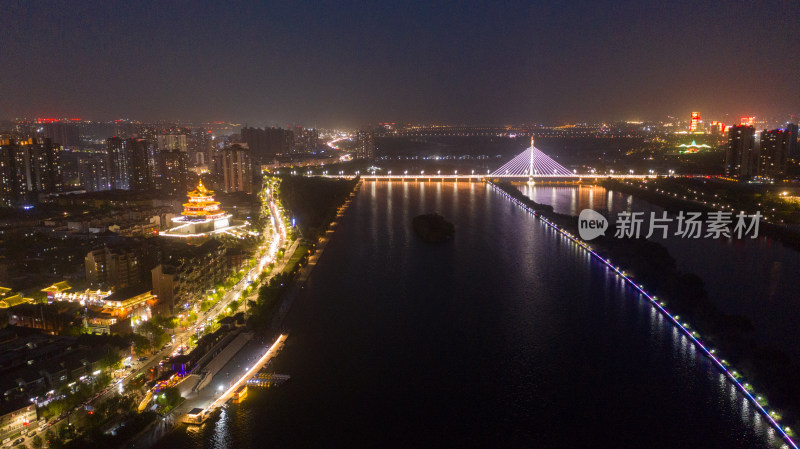 咸阳城市夜景航拍