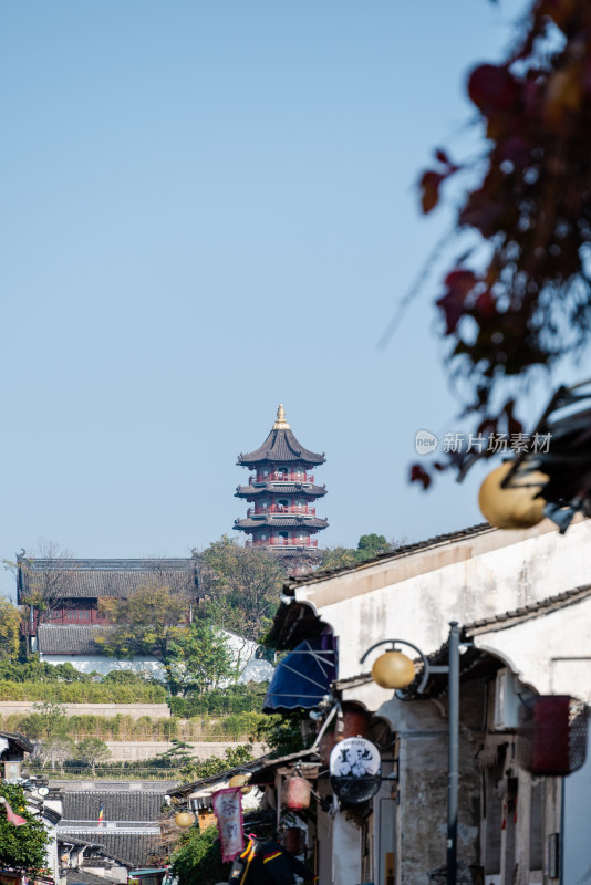 秋冬时节，绍兴市王羲之书圣故里江南风景