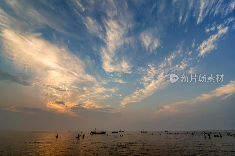 大连夏家河子海滩日落风光