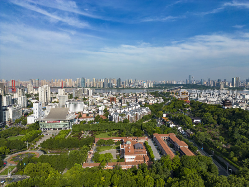 湖北武汉武昌区城市建设航拍摄影图