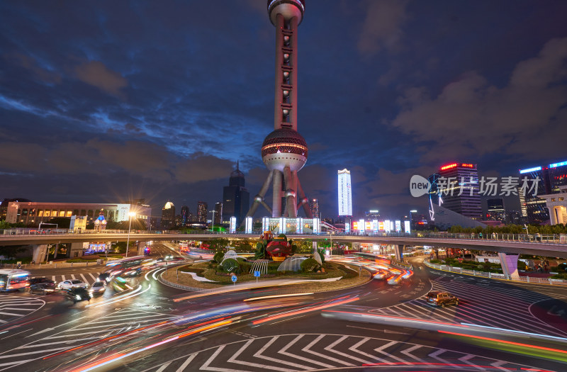 上海陆家嘴的夜景