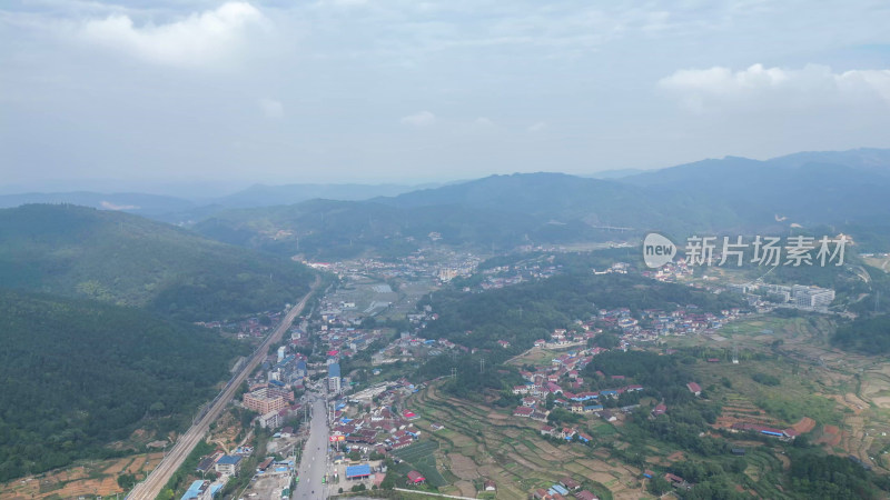 航拍湖南怀化鹤城区城市清晨风光