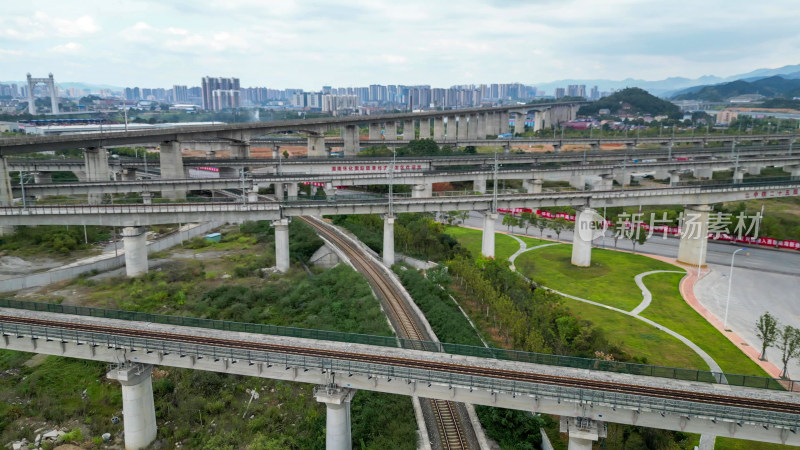 航拍中国基建高铁铁路桥