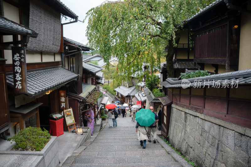 日本京都清水寺景区的古建筑街道