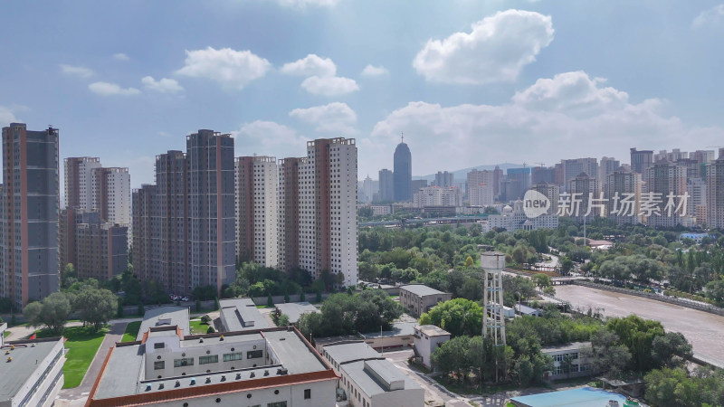 青海西宁大景青海城市建设航拍