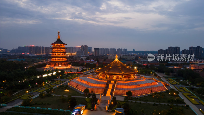 河南洛阳古建筑航拍