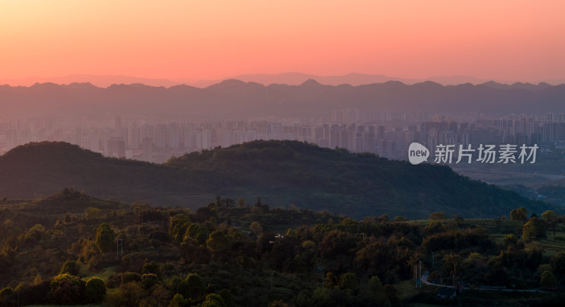 重庆科学城科学公园日落与夕阳