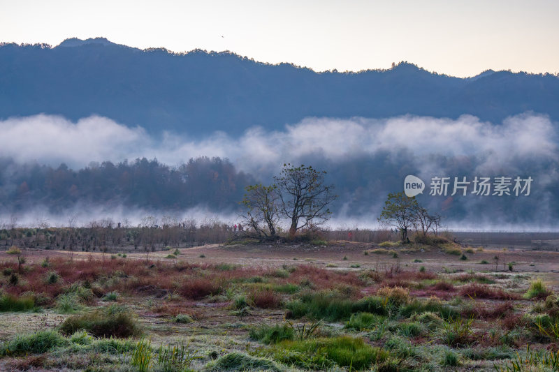 徽州黄山黟县皖南徽派建筑秋色奇墅湖仙境