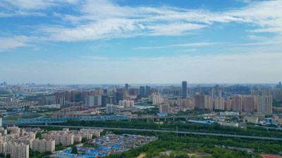 航拍安徽合肥滨湖新区合肥大景