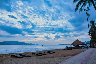 越南芽庄滨海沙滩自然风光
