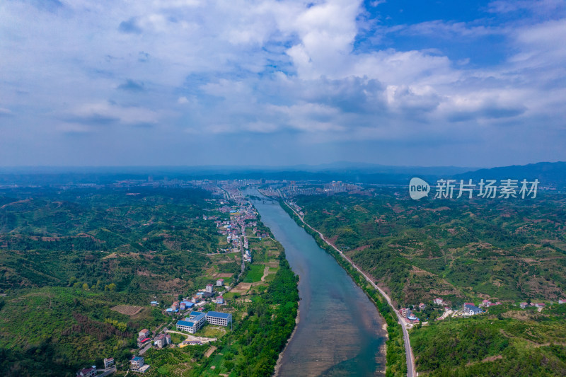 山川丘陵橙子橘子种植基地航拍摄影图