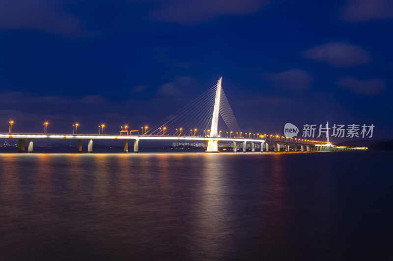 深圳湾公路大桥夜景灯光