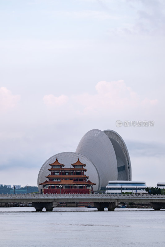 广东珠海日月贝大剧院情侣路海滩海滨城市