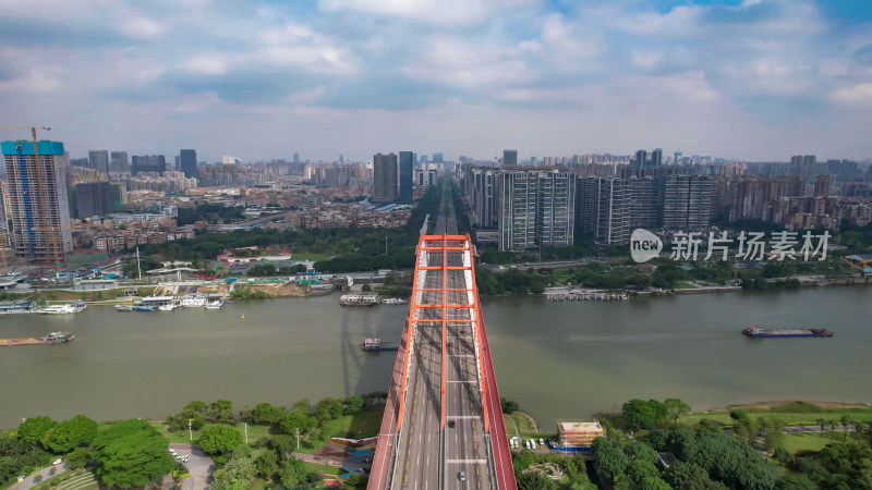 广东佛山城市风光东平大桥航拍