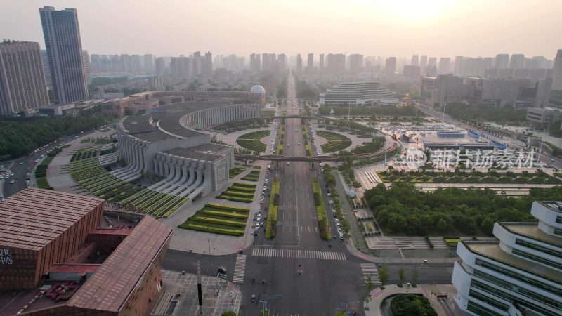 河南新乡市城市建设交通高楼航拍