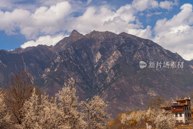 雪山环抱下的宁静山谷