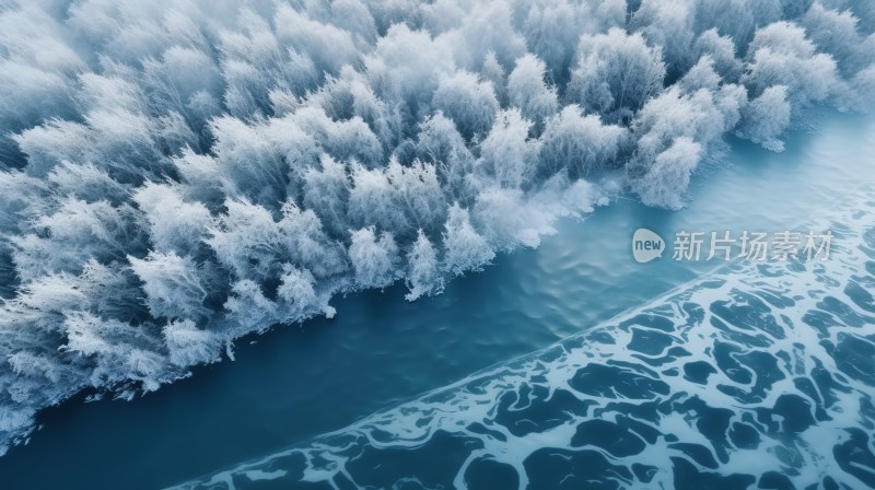 冬季唯美雪景海报背景配图高清摄影图