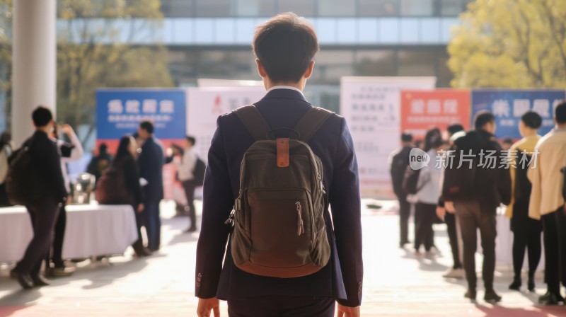 招聘会上求职身影 毕业季职场新人逐梦未来