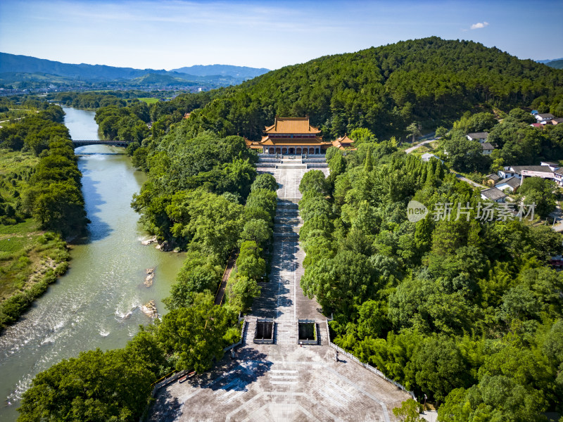 湖南株洲炎帝陵5A景区航拍摄影图