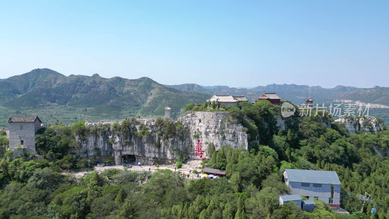 航拍山东潍坊青州云门山风景区