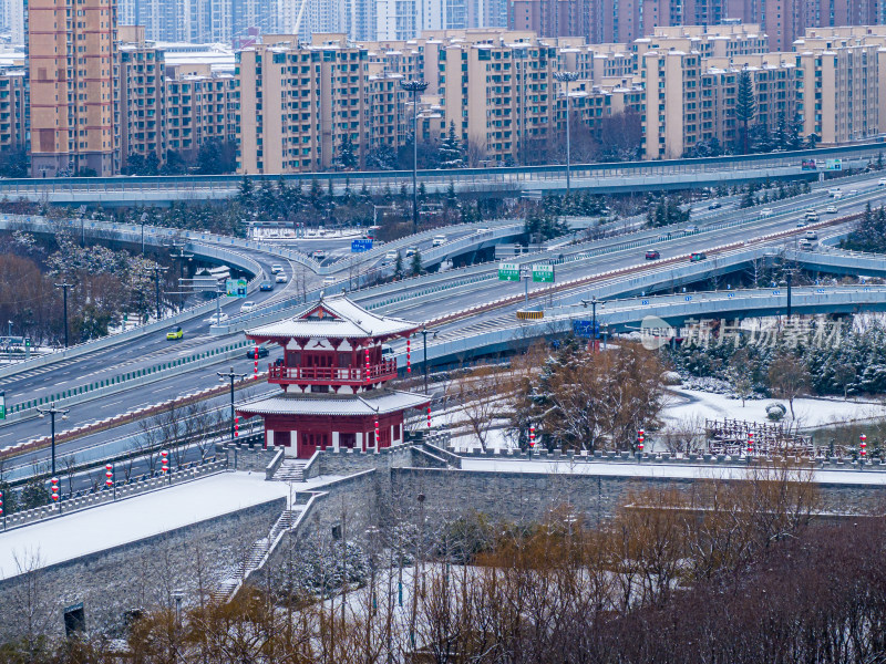 洛阳王城大道高架桥雪景