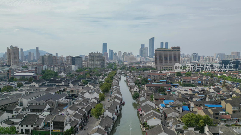 航拍江苏无锡南长街清名桥历史文化街区