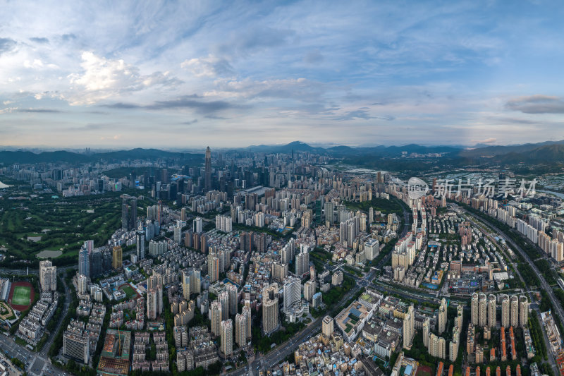 深圳福田CBD大湾区平安大厦夜景蓝调航拍