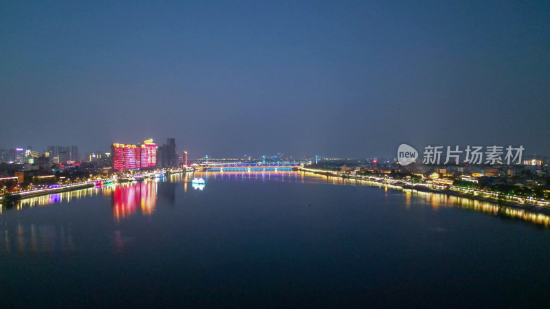 航拍湖北襄阳夜景